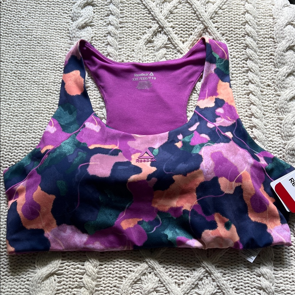 NEW Reebok Purple and Pink Sports Run Yoga Active Bra XXL